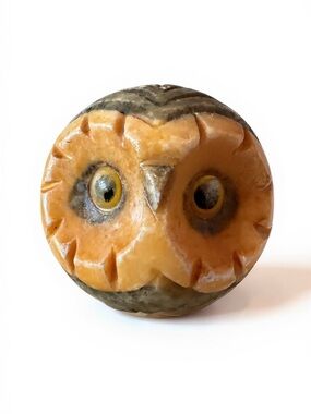 Vintage Italian Alabaster Hand Carved Owl - Large